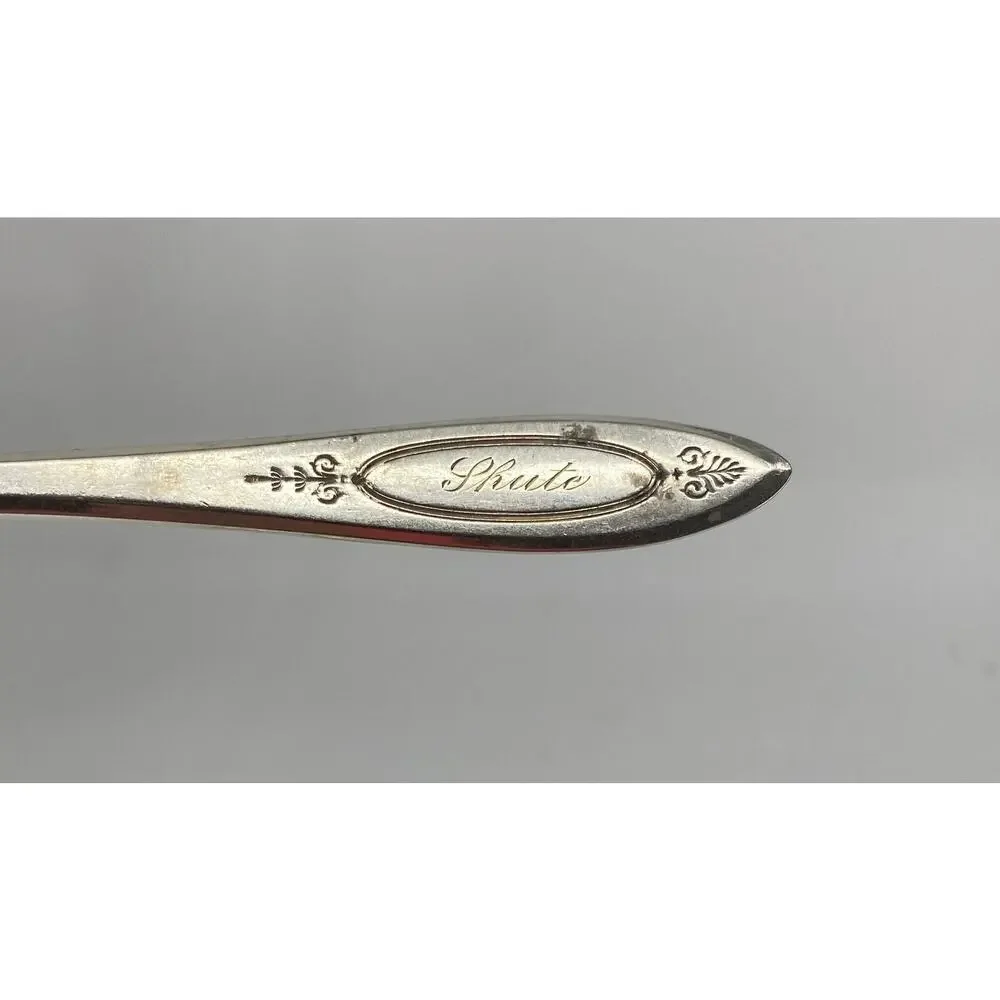 3 VTG Oneida Community Silver ADAM Silverplate Meat Serving Fork 1917 Monogramed